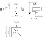 Dornbracht Einzelbecken Unterbau, glasiert Stahl, wei matt, 45 x 40 cm, 38450002-62