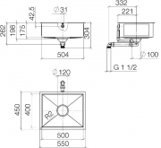 Dornbracht Einzelbecken Unterbau, glasiert Stahl, wei matt, 50 x 40 cm, 38500002-71