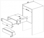CPR615NR Wrmeschublade, 15cm, Schwarzglas/Edelstahl , Designlinie Dolce Stil Novo, mit 5 Jahren Garantie!