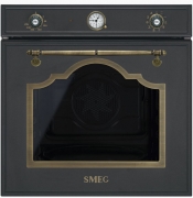 SMEG SF750AO Nostalgie-Einbaubackofen, 60cm, Anthrazit-Messing, Energieeffizienzklasse: A, mit 5 Jahren Garantie!