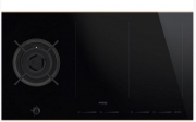 SMEG PM6912WLDRDE Kombiniertes-Gas-Induktionskochfeld, 90 cm, Schwarze Glaskeramik-Profilleisten in Kupfer, mit 5 Jahren Garantie!