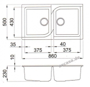 Einzelstck Reginox Monza 450, Farbe 68 bianco titano, als Auflagesple einbaubar