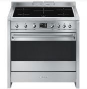 SMEG A1PYID-9 Opera-Kochzentrum, Induktionskochmulde, Edelstahl, 90 cm, Energieeffizenzklasse: A, mit 5 Jahren Garantie!