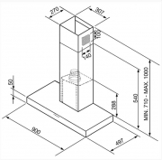 Smeg KS905NXE2 Dekorinselhaube Schwarzglas/Edelstahl, 90 cm, mit 5 Jahren Garantie!