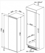 SMEG SD7323LFLD2P1 Einbaukhlschrank, Festtrtechnik, Energieeffizienzklasse A++, mit 5 Jahren Garantie!