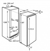SMEG S7C148DF2P1 Einbaukhlschrank, Festtrtechnik, NO FROST, Energieeffizienzklasse A++, mit 5 Jahren Garantie!