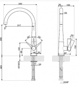 SMEG MCG5CR Spltisch Einhandhebelmischer, Hochglanz verchromt, 36,8 cm