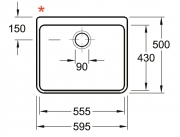 Villeroy & Boch Splstein 60 X Einzelbecken, Farbe S5 Ebony, Premiumline