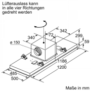 Neff ICBS258W / I25CBS8W0, Deckenlfter 120 cm, mit 5 Jahren Garantie!