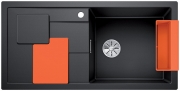 Blanco Sity XL 6 S Einbausple, Zubehr orange, Farbe anthrazit, InFino Ablauf, 525056