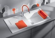 Blanco Sity XL 6 S Einbausple, Zubehr orange, Farbe felsgrau, InFino Ablauf, 525057