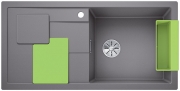 Blanco Sity XL 6 S Einbausple, Zubehr kiwi, Farbe alumetallic, InFino Ablauf, 525062