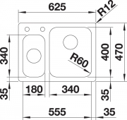 Blanco Supra 340/180-IF/A Edelstahl Brstfinish, 523367