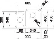 Blanco Supra 340/180-U Unterbausple, Becken rechts, 525214