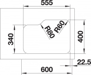Blanco Supra 340/180-U Unterbausple, Becken links, 525216