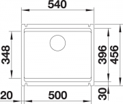 Blanco Etagon 500-U Keramik PuraPlus, Farbe magnolia glnzend, InFino Ablauf, 525150