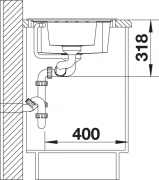Blanco Lexa 6 S Silgranit PuraDur 2, Farbe perlgrau, InFino Ablauf, 524933