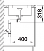 Blanco Lexa 5 S Silgranit PuraDur 2, Farbe champagner, InFino Ablauf, 524926