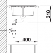 Blanco Lexa 45 S Silgranit PuraDur 2, Farbe weiss, InFino Ablauf, 524904