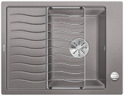 Blanco Elon 45 S Einbausple Silgranit PuraDur, Farbe alumetallic, InFino Ablauf, 524816