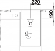 Blanco Elon 45 S Einbausple Silgranit PuraDur, Farbe jasmin, InFino Ablauf, 524819