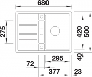 Blanco Lexa 40 S Silgranit PuraDur 2, Farbe felsgrau, InFino Ablauf, 524881