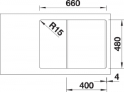 Blanco Lexa 40 S Silgranit PuraDur 2, Farbe weiss, InFino Ablauf, 524884