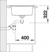 Blanco Lexa 8 S Silgranit PuraDur 2, Farbe jasmin, InFino Ablauf, 524975