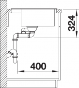Blanco Lexa 9 E Silgranit PuraDur 2, Farbe tartufo, InFino Ablauf, 524997