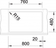 Blanco Lexa 8 Silgranit PuraDur 2, Farbe champagner, InFino Ablauf, 524956