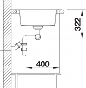 Blanco Lexa 8 Silgranit PuraDur 2, Farbe champagner, InFino Ablauf, 524956