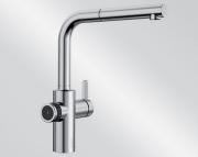 Blanco Evol-S Volume, Hochdruck Zugauslauf Schlauchbrause, Edelstahl finish, Hebel rechts, 525211