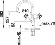 Blanco Tampera Hot Heisswasserarmatur 100�C, Hochdruck Festauslauf, chrom, 525224