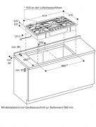 Gaggenau VG 295 220 DE, Vario Gas-Kochfeld Serie 200, 90 cm, Bedienblende. Mit 5 Jahren Garantie!