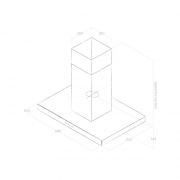 Elica Joy Island BLIX/A/90 Inselhaube Edelstahl schwarzes Glas, PRF0104628A. Mit 5 Jahren Garantie!