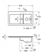 Villeroy & Boch Subway 50, Farbe RW Stone White, Classicline, Becken rechts oder Becken links