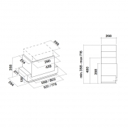 Falmec Gruppo Incasso E.ion, Edelstahl gebrstet, 70 cm, Lfterbaustein. Mit 5 Jahren Hersteller-Garantie