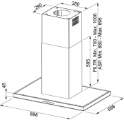 Einzelstck Franke Maris T-shape FGB 906 W Edelstahl / Glas schwarz, 330.0506.196, Mit 5 Jahren Garantie!