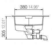 Einzelstck Schock Horizont D-150 A Einbau/Auflage, INKL. GLASSCHNEIDBRETT SCHWARZ UND RESTESCHALE, Lochbohrungen B und C, Carbonium