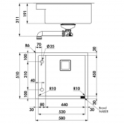 Naber-CONTURA� Etapa Einbausp�le, Edelstahl, 1014030