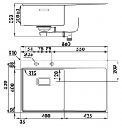 Naber-CONTURA� Arcano 1 Einbausp�le, Edelstahl, Becken links, 1015021