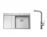 Naber-CONTURA� Arcano 1 Einbausp�le, Edelstahl, Becken rechts, Set inkl. Armatur, 1041032