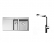 Naber-CONTURA� Arcano 2 Einbausp�le, Edelstahl, Becken rechts, Set inkl. Armatur, 1041060