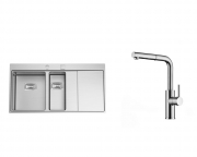 Naber-CONTURA� Arcano 2 Einbausp�le, Edelstahl, Becken links, Set inkl. Armatur, 1041061