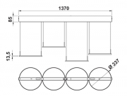 LUMICA Plate 4 LED Pendelleuchte, schwarz matt, 7065030