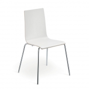 Naber Tablon Lilly 1, Gestell verchromt, Stuhl Laminat weiss