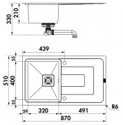 Naber-CONTURA Grado 1 Einbausple, Set inkl. Armatur, 1041027