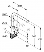 Naber-CONTURA Patio 2 Einbausple, Set inkl. Armatur, 1041030