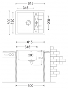 Naber Corto 615, Einbausple, granit colorado, 1106084