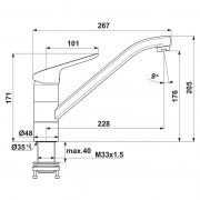 Ideal Standard Ceraflex 5 Fensterarmatur, chrom, Hochdruck, 5024166